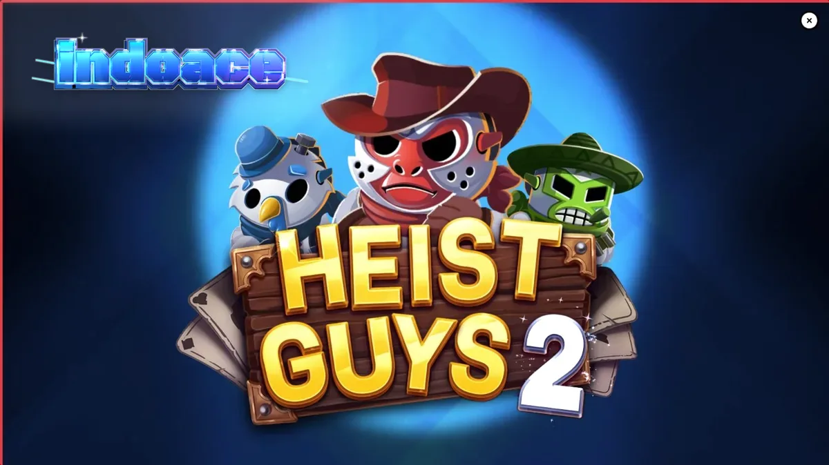 Tampilan visual slot Heist Guys 2 dengan tema koboi dan bandit
